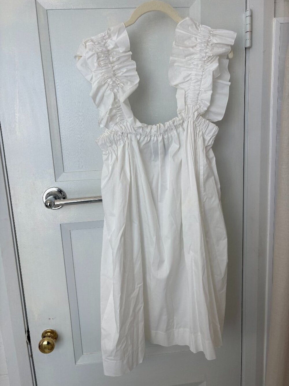 Monica Nera White Ruffle Strap Mini Dress Size XS